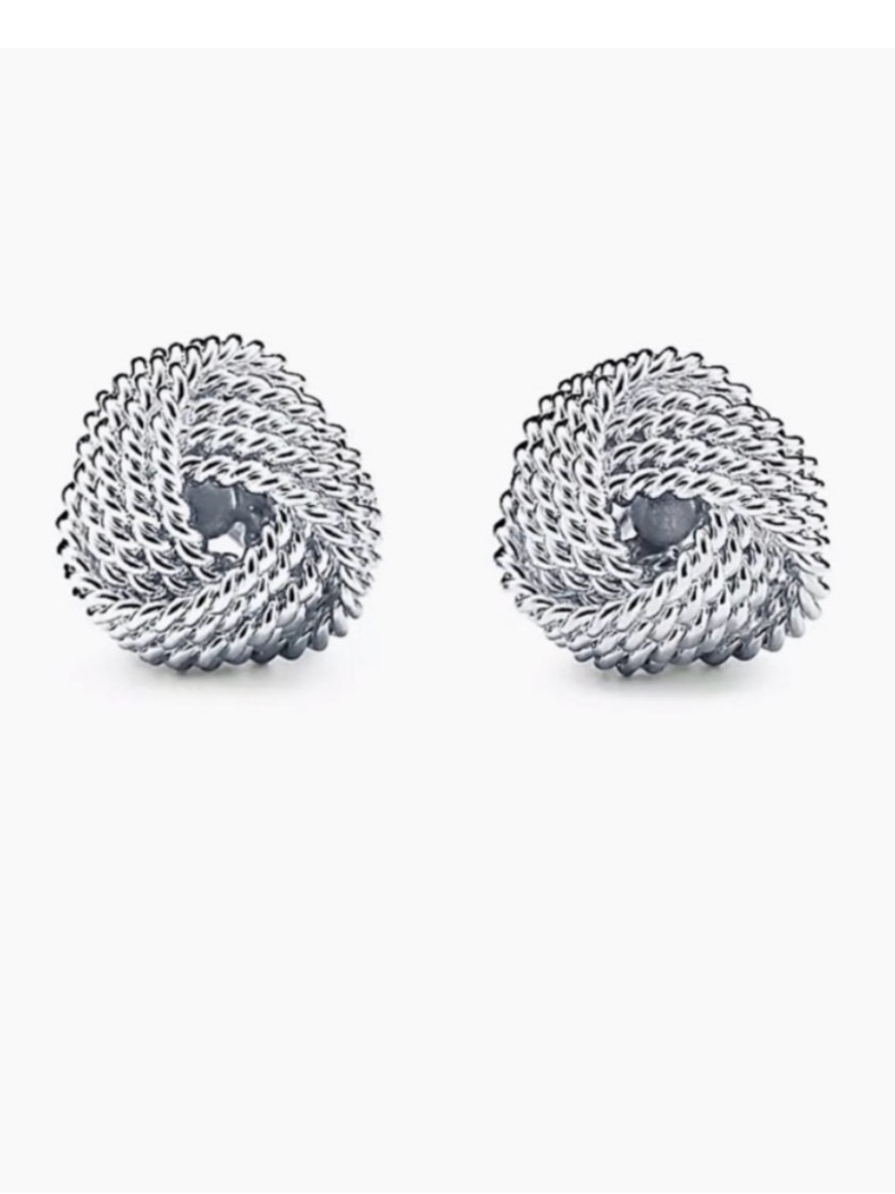 Tiffany & Co. Classic Silver 925 Somerset Twisted Knot Stud Earrings